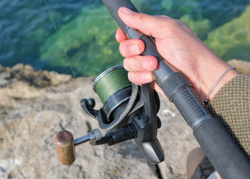 Fixed spool reel for bait fishing
